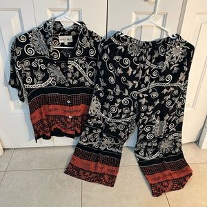 Two-piece pants & button-down set